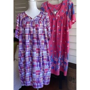 Lot Of 2 Anthony Richards Muumuu House Patio‎ Dress Gown Plus 2X Pockets Midi